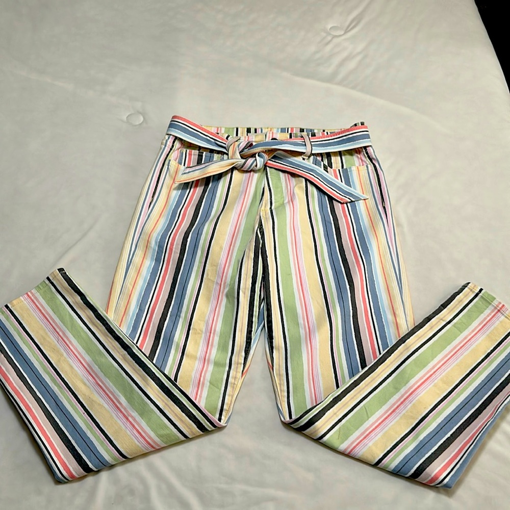Multicolored striped Joe’s jeans